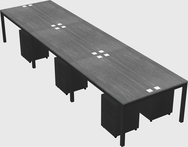 Shared rectangular desk