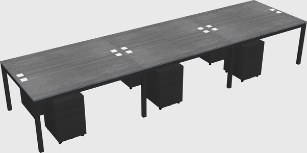 Shared rectangular desk