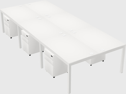 Shared rectangular desk
