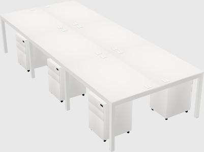 Shared rectangular desk