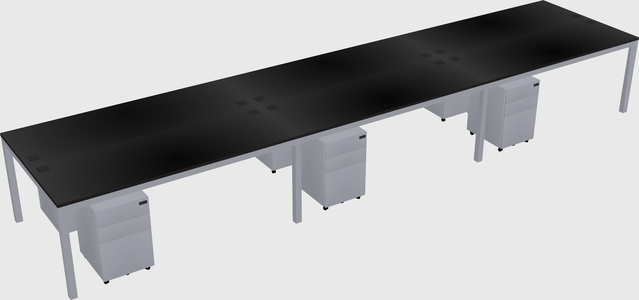 Shared rectangular desk