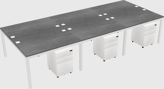 Shared rectangular desk