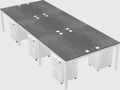 Shared rectangular desk