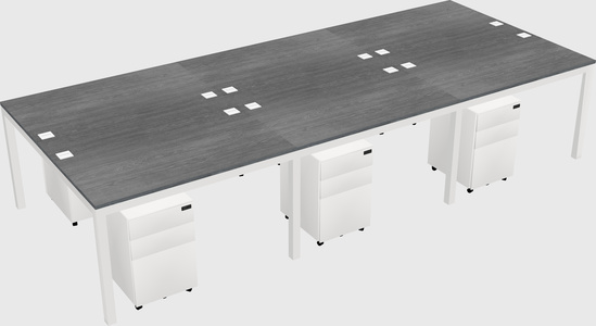 Shared rectangular desk