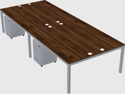 Shared rectangular desk