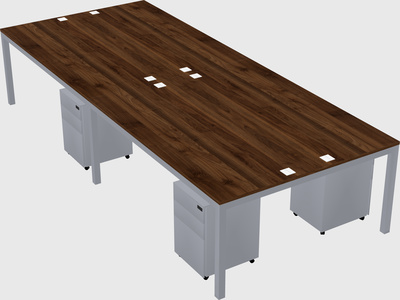 Shared rectangular desk