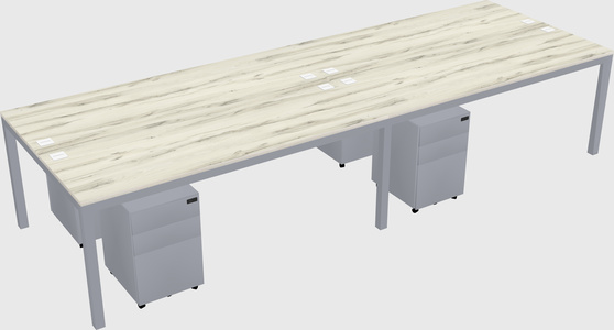 Shared rectangular desk