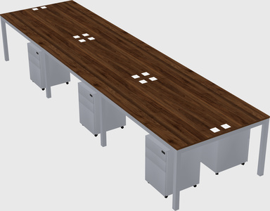 Shared rectangular desk