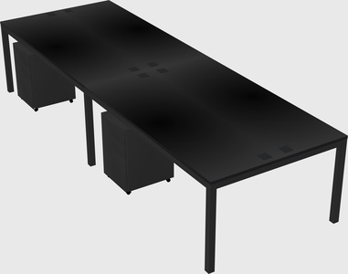 Shared rectangular desk