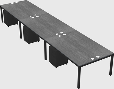 Shared rectangular desk