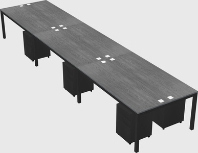 Shared rectangular desk