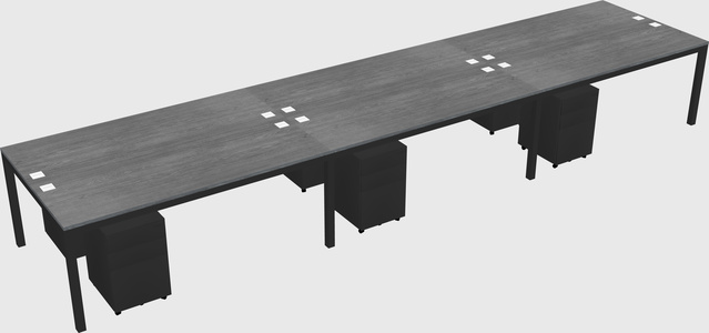 Shared rectangular desk