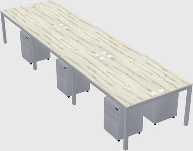Shared rectangular desk
