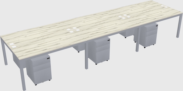 Shared rectangular desk