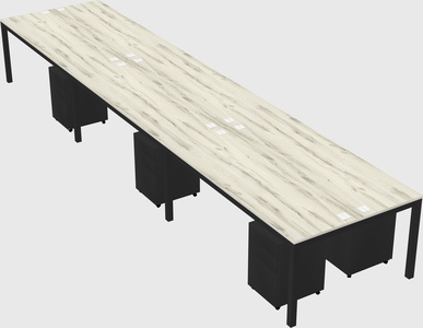 Shared rectangular desk