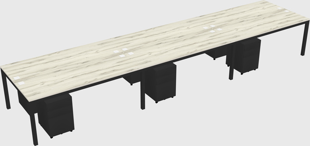 Shared rectangular desk