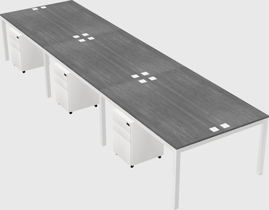 Shared rectangular desk