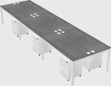 Shared rectangular desk