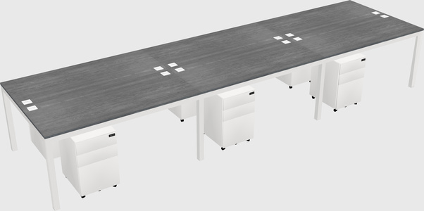 Shared rectangular desk