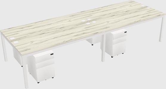 Shared rectangular desk