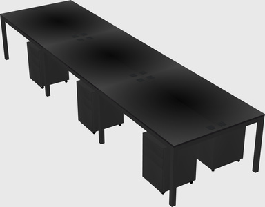 Shared rectangular desk