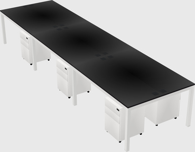 Shared rectangular desk