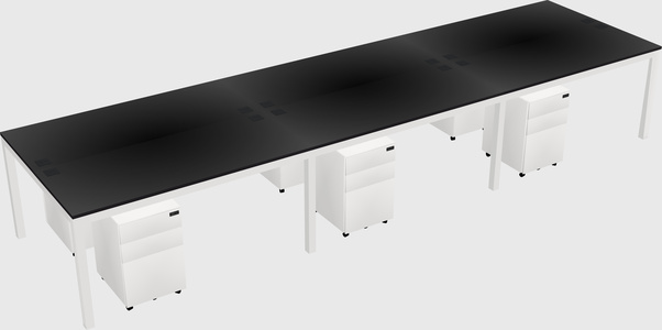Shared rectangular desk