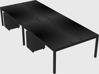 Shared rectangular desk