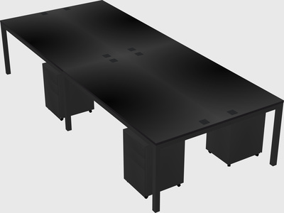 Shared rectangular desk