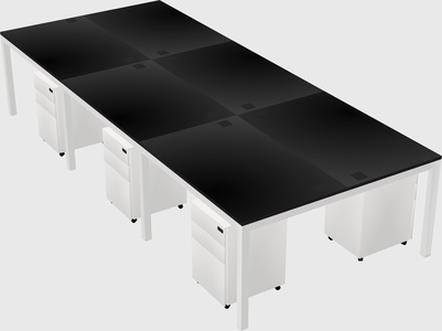 Shared rectangular desk