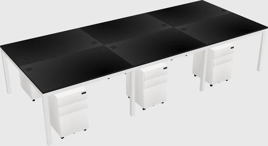 Shared rectangular desk