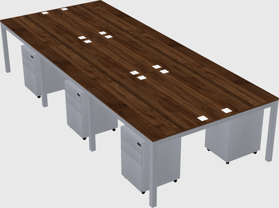 Shared rectangular desk