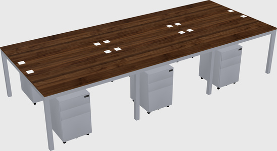 Shared rectangular desk