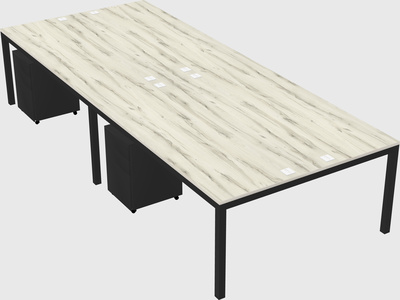 Shared rectangular desk