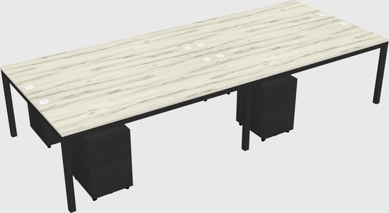 Shared rectangular desk