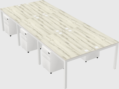 Shared rectangular desk