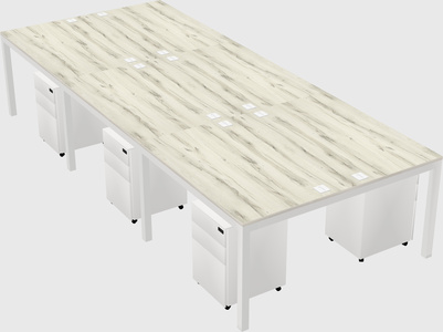 Shared rectangular desk
