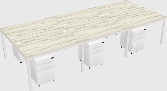 Shared rectangular desk