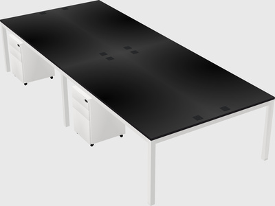 Shared rectangular desk