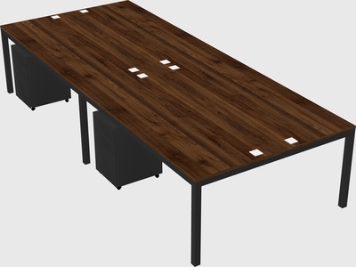 Shared rectangular desk