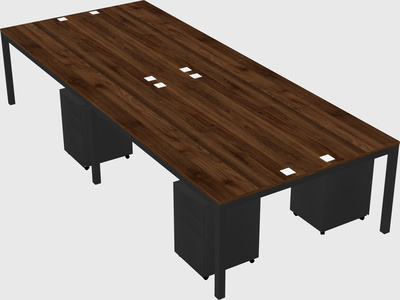 Shared rectangular desk