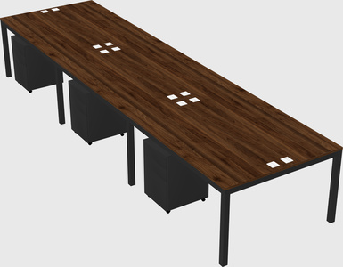 Shared rectangular desk