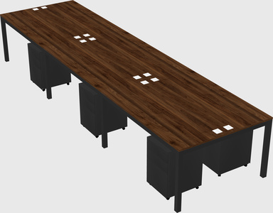 Shared rectangular desk