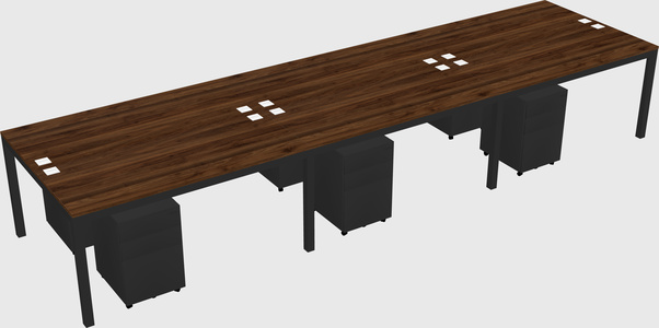 Shared rectangular desk