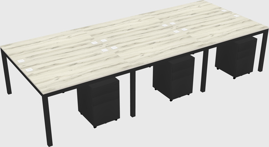 Shared rectangular desk