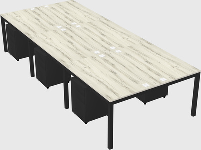 Shared rectangular desk