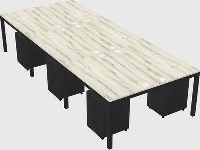 Shared rectangular desk