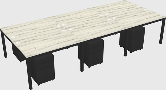 Shared rectangular desk