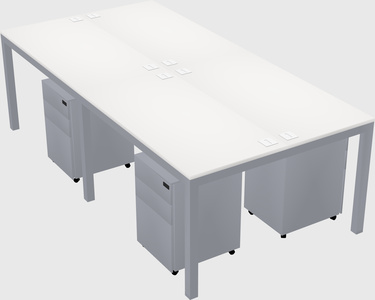 Shared rectangular desk
