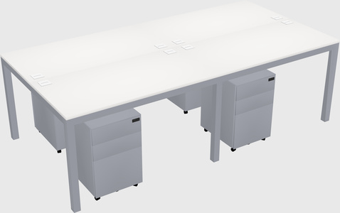 Shared rectangular desk
